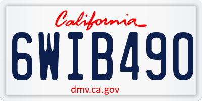 CA license plate 6WIB490