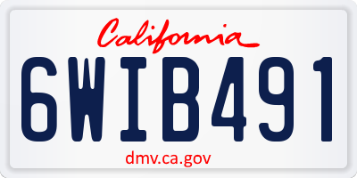 CA license plate 6WIB491