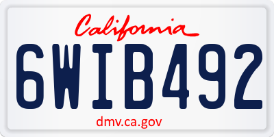 CA license plate 6WIB492
