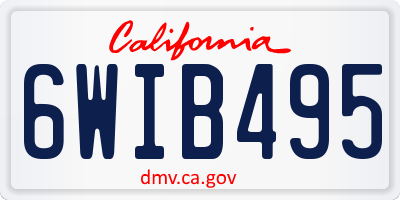 CA license plate 6WIB495