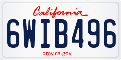 CA license plate 6WIB496