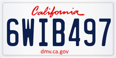 CA license plate 6WIB497