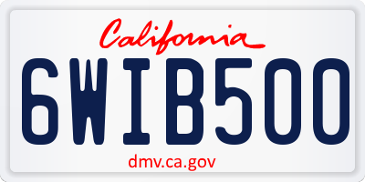 CA license plate 6WIB500