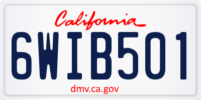 CA license plate 6WIB501
