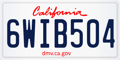 CA license plate 6WIB504