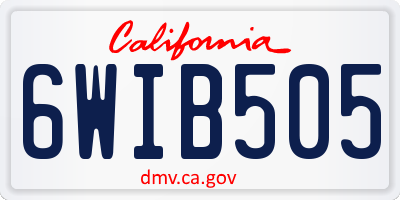 CA license plate 6WIB505