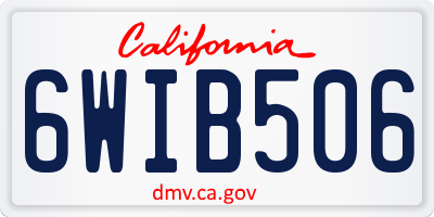 CA license plate 6WIB506