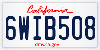 CA license plate 6WIB508
