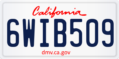 CA license plate 6WIB509