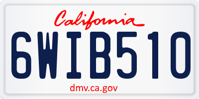 CA license plate 6WIB510