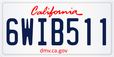 CA license plate 6WIB511