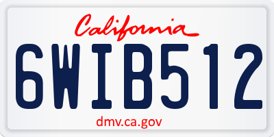 CA license plate 6WIB512