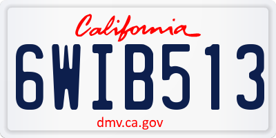 CA license plate 6WIB513