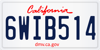 CA license plate 6WIB514