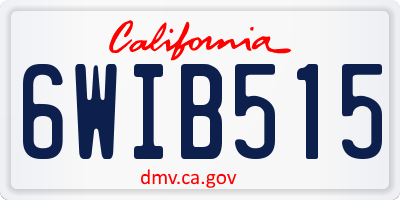 CA license plate 6WIB515
