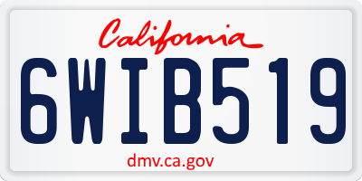 CA license plate 6WIB519