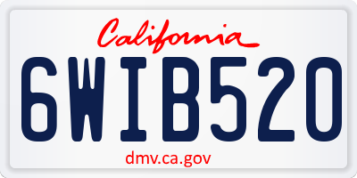 CA license plate 6WIB520