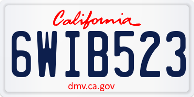 CA license plate 6WIB523