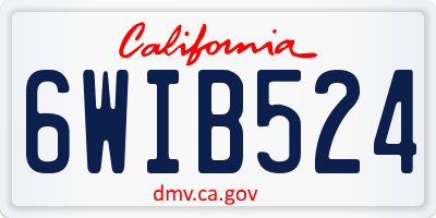 CA license plate 6WIB524