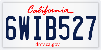 CA license plate 6WIB527