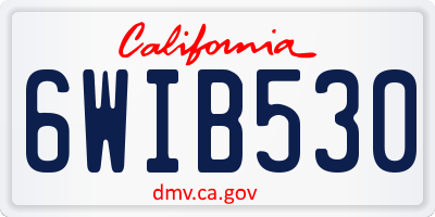 CA license plate 6WIB530