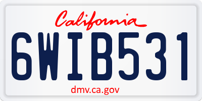 CA license plate 6WIB531