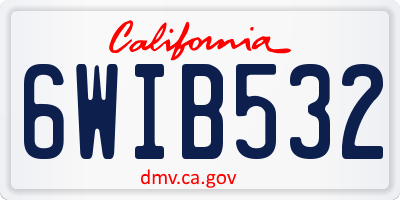 CA license plate 6WIB532