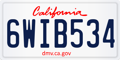 CA license plate 6WIB534