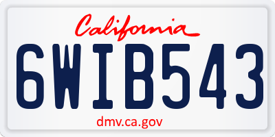 CA license plate 6WIB543