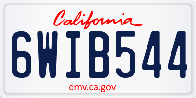 CA license plate 6WIB544