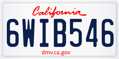 CA license plate 6WIB546