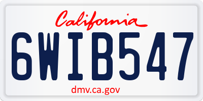 CA license plate 6WIB547