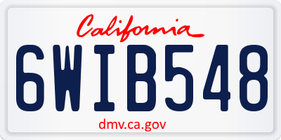 CA license plate 6WIB548