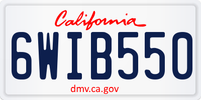 CA license plate 6WIB550