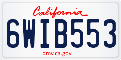 CA license plate 6WIB553