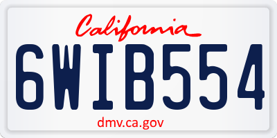 CA license plate 6WIB554