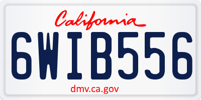 CA license plate 6WIB556