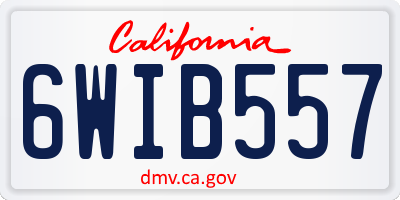 CA license plate 6WIB557