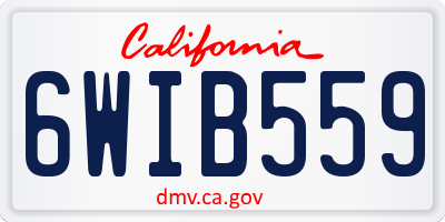 CA license plate 6WIB559