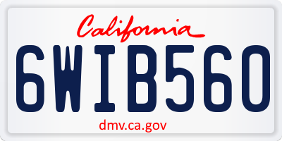 CA license plate 6WIB560