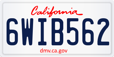 CA license plate 6WIB562