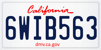 CA license plate 6WIB563