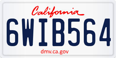 CA license plate 6WIB564