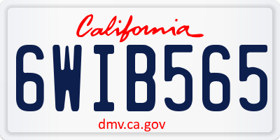 CA license plate 6WIB565