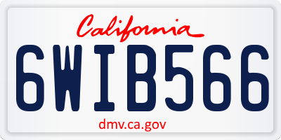 CA license plate 6WIB566