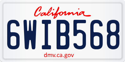 CA license plate 6WIB568