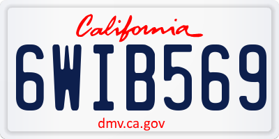 CA license plate 6WIB569