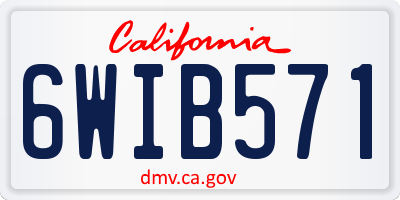 CA license plate 6WIB571