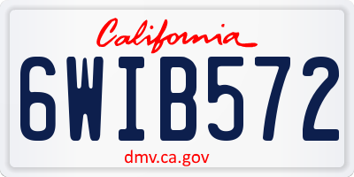 CA license plate 6WIB572