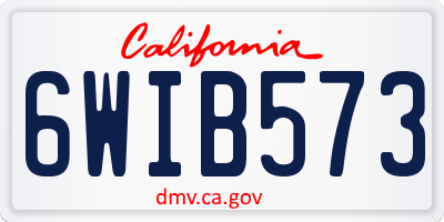 CA license plate 6WIB573